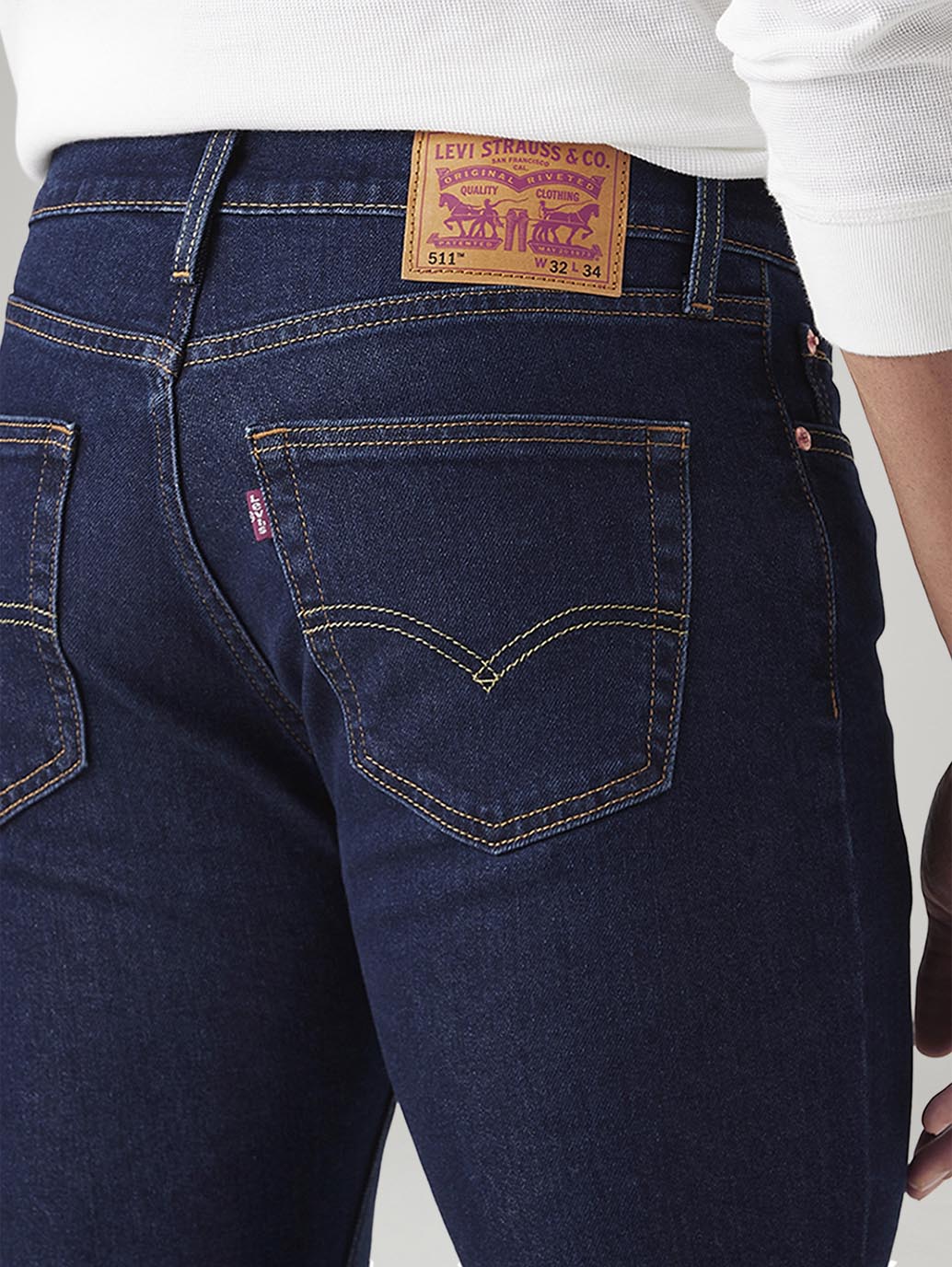 Men's 511 Dark Blue Slim Fit Mid Rise Jeans - Image 6