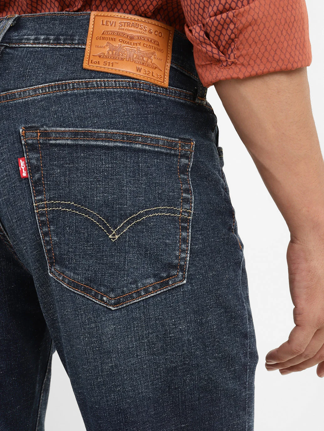 Men's 511 Blue Slim Fit Mid Rise Jeans - Image 7