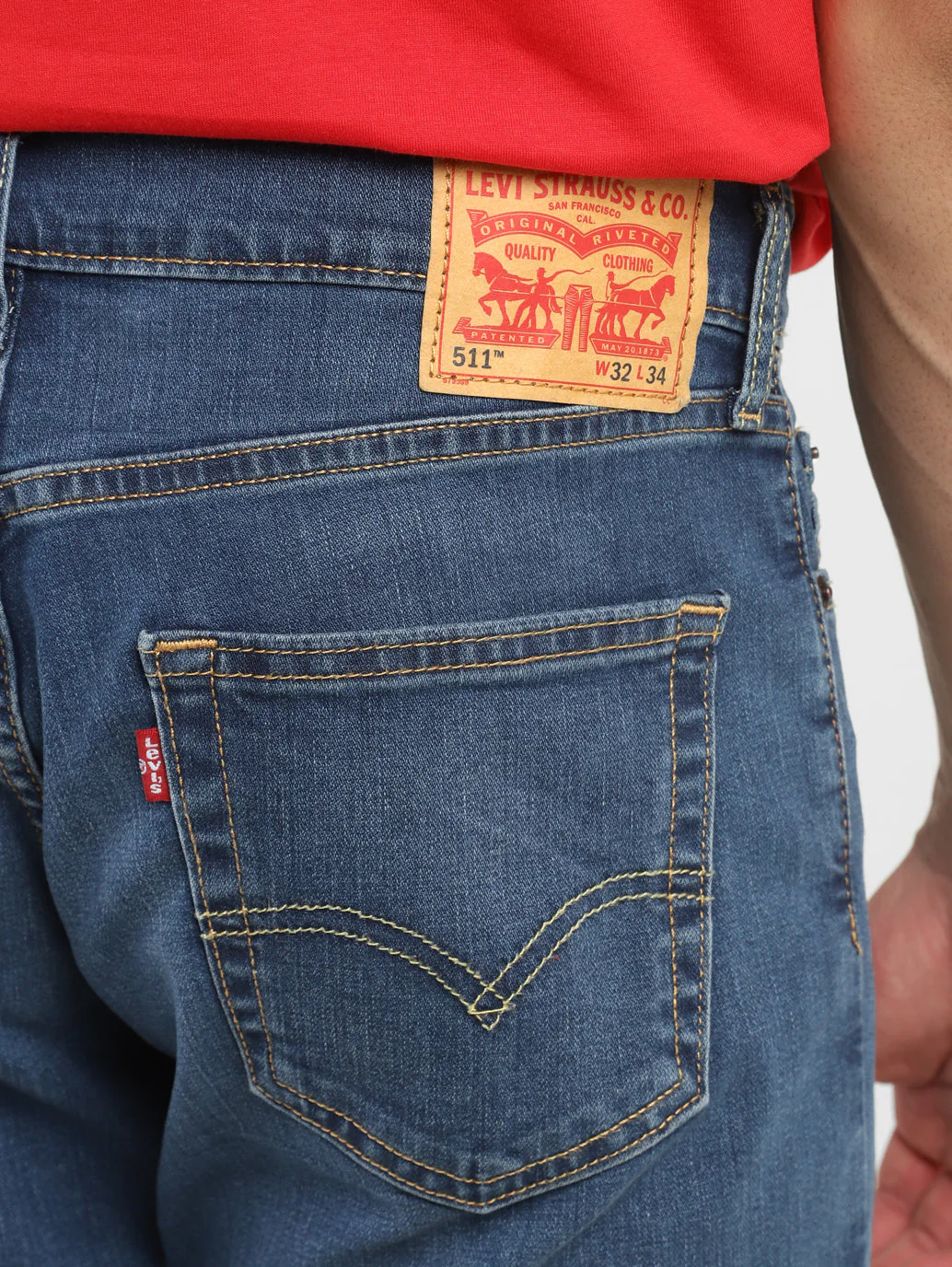Men's 511 Blue Slim Fit Mid Rise Jeans - Image 6