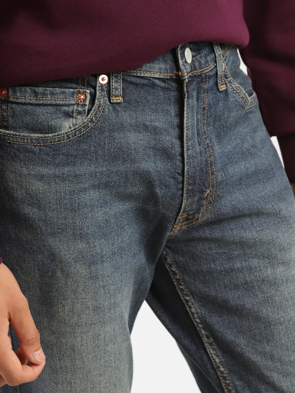 Men's 511 Blue Slim Fit Mid Rise Jeans - Image 6