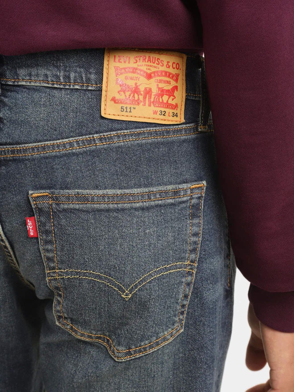 Men's 511 Blue Slim Fit Mid Rise Jeans - Image 7