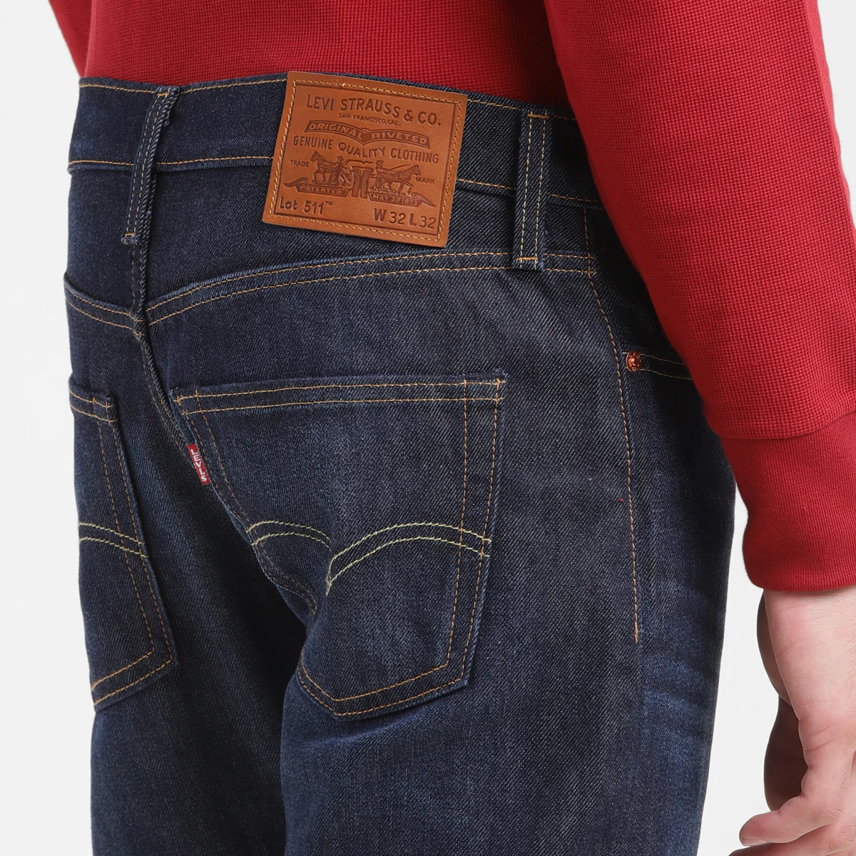 Men's 511 Blue Slim Fit Mid Rise Jeans - Image 6