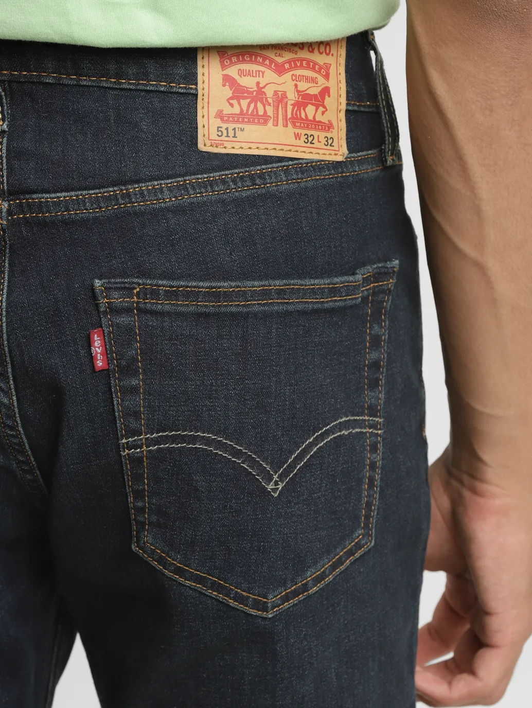 Men's 511 Blue Slim Fit Mid Rise Jeans - Image 7