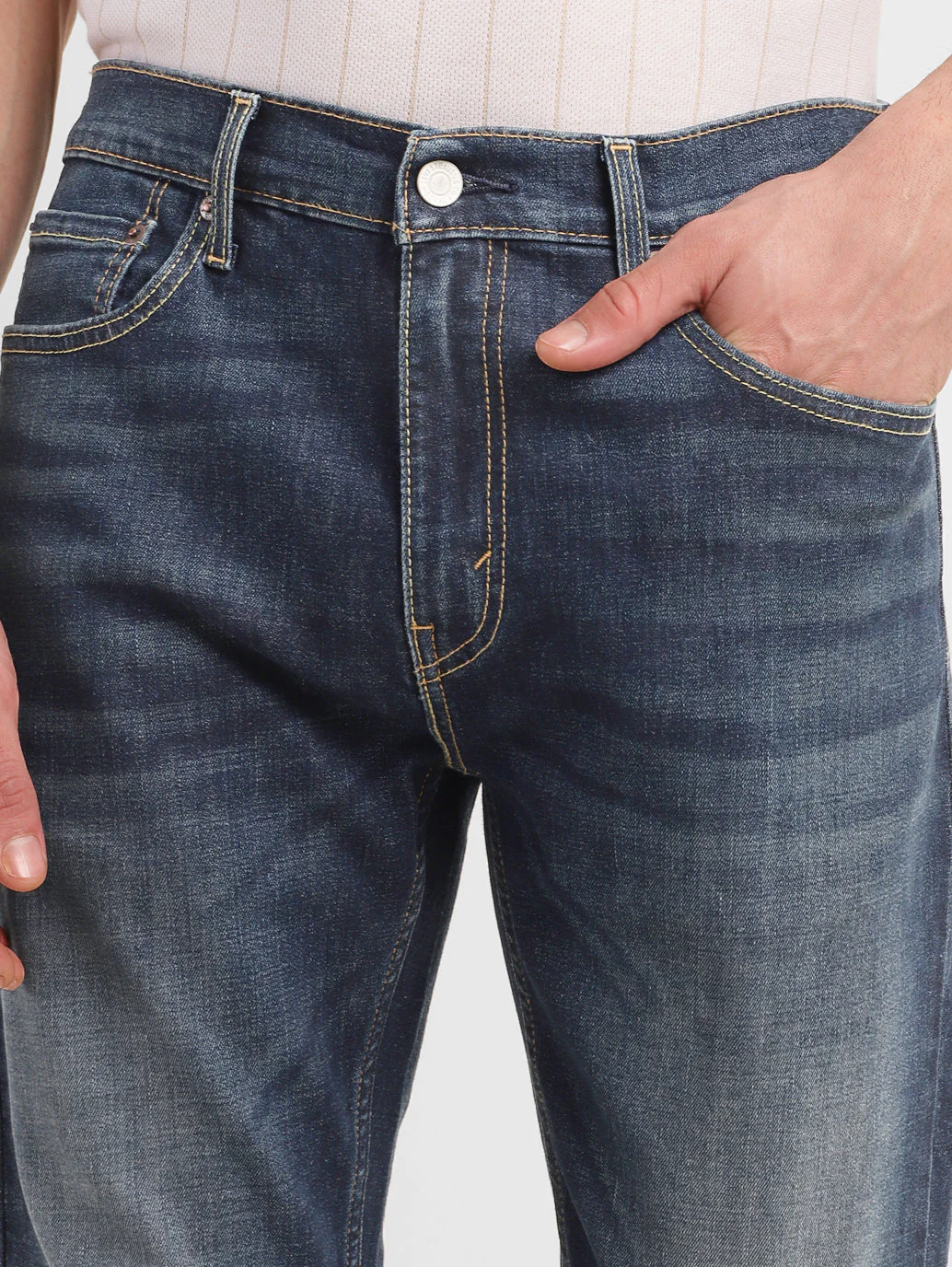 Men's 511 Blue Slim Fit Mid Rise Jeans - Image 7