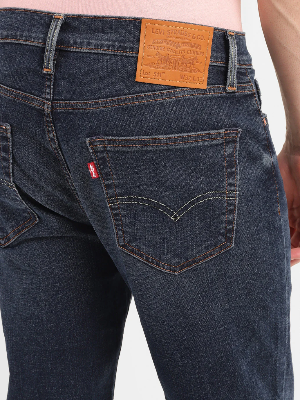 Men's 511 Dark Indigo Slim Fit Mid Rise Jeans - Image 6