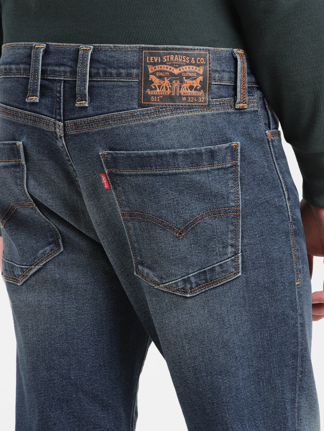 Men's 511 Blue Slim Fit Mid Rise Jeans - Image 6