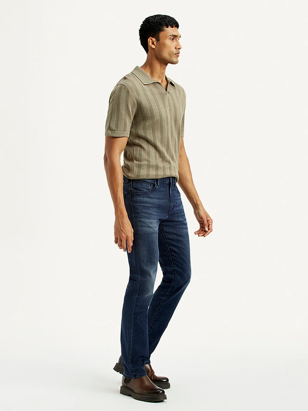 Men's Redloop 511 Dark Indigo Slim Fit Mid Rise Jeans - Image 7