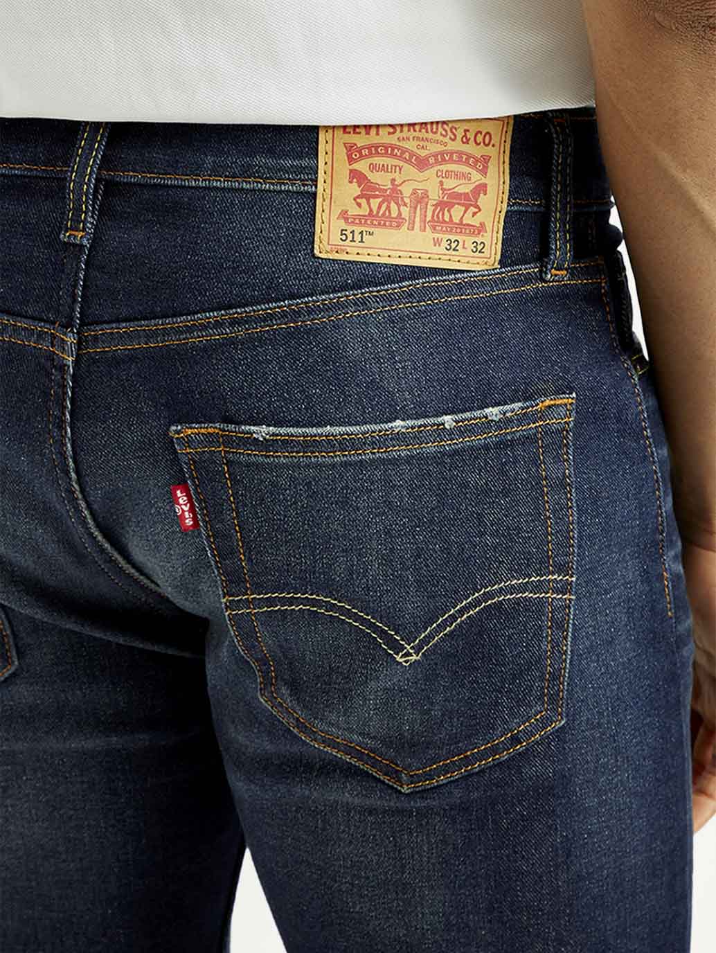 Men's Tinted 511 Dark Indigo Slim Fit Mid Rise Jeans - Image 7
