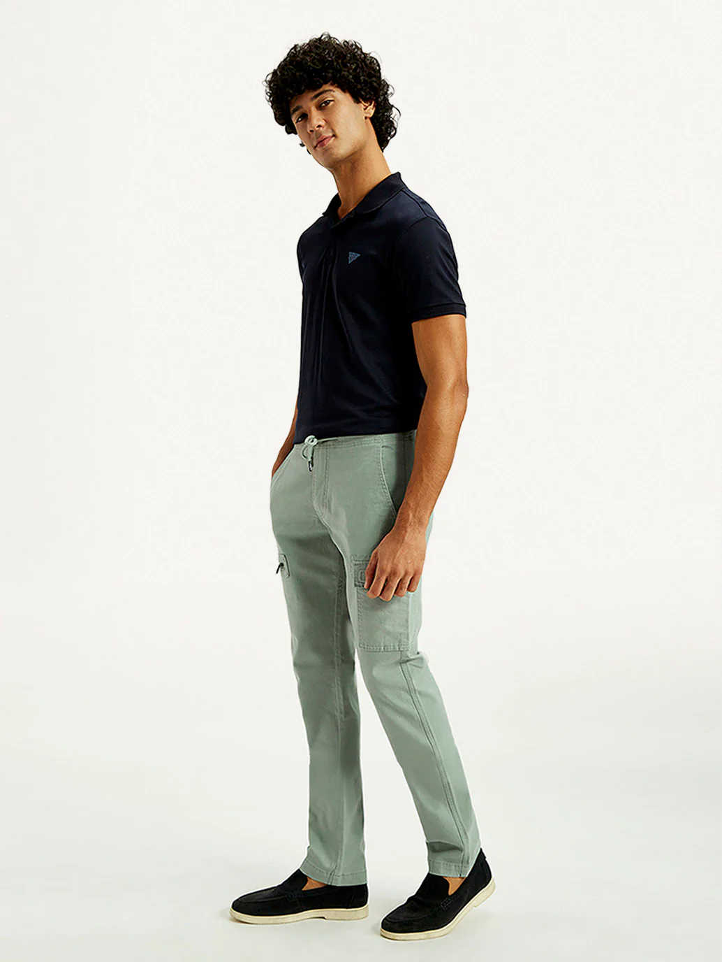 Men's 511 Green Slim Fit Mid Rise Cargo Trousers - Image 8