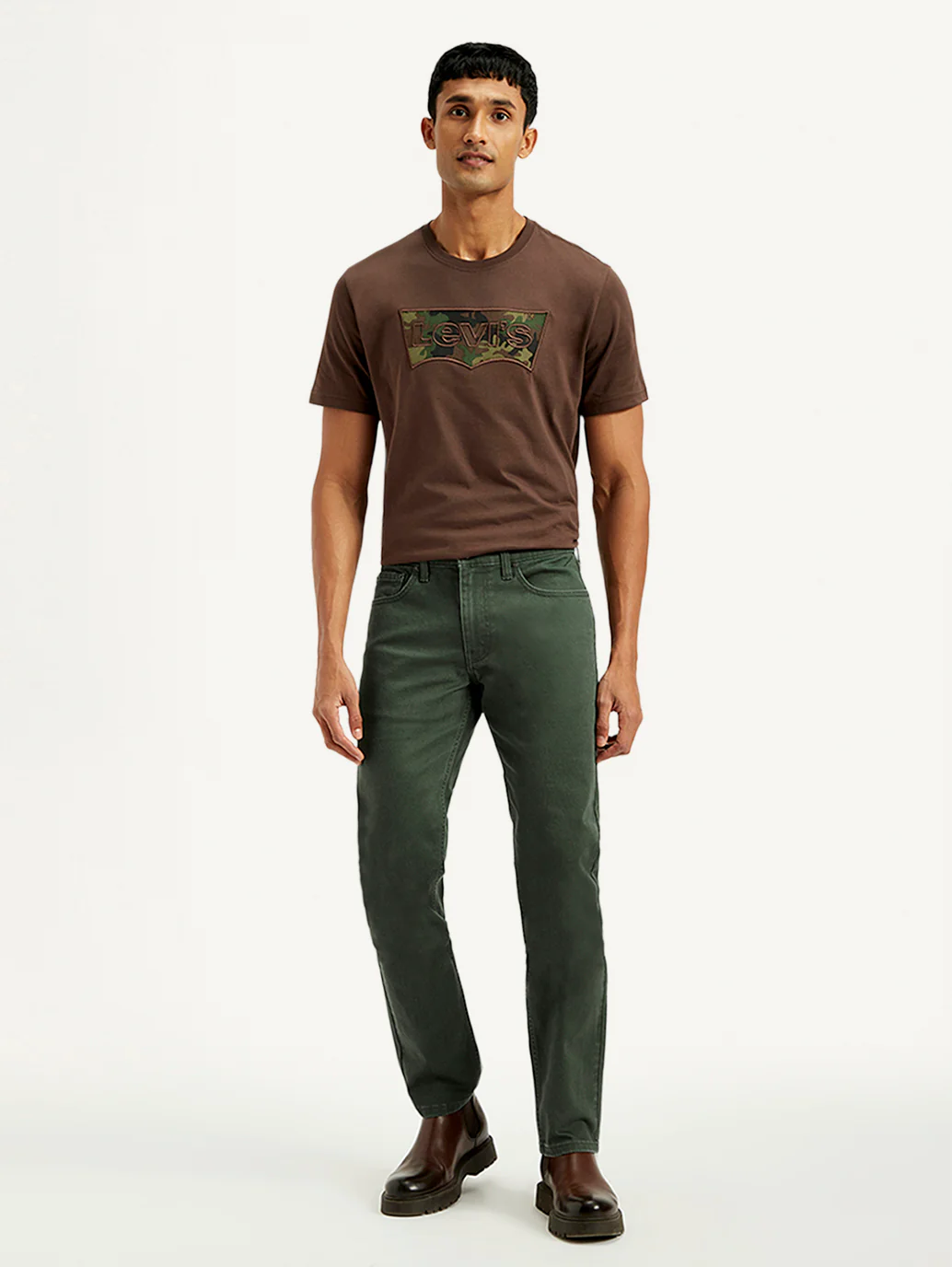 Men's 511 Dark Green Overdyed Slim Fit Mid Rise Jeans - Image 6