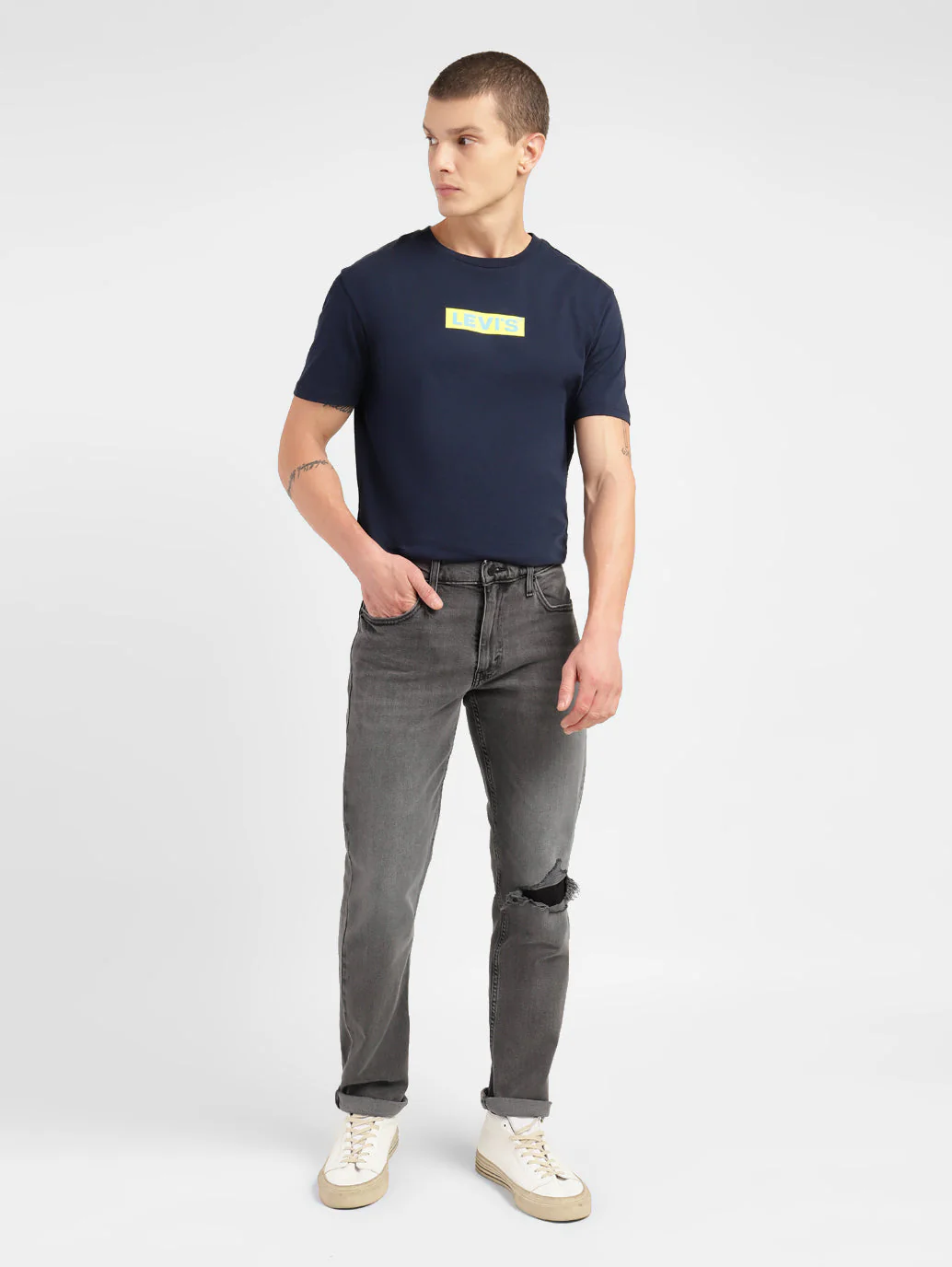 Men's 511 Grey Slim Fit Mid Rise Jeans - Image 2