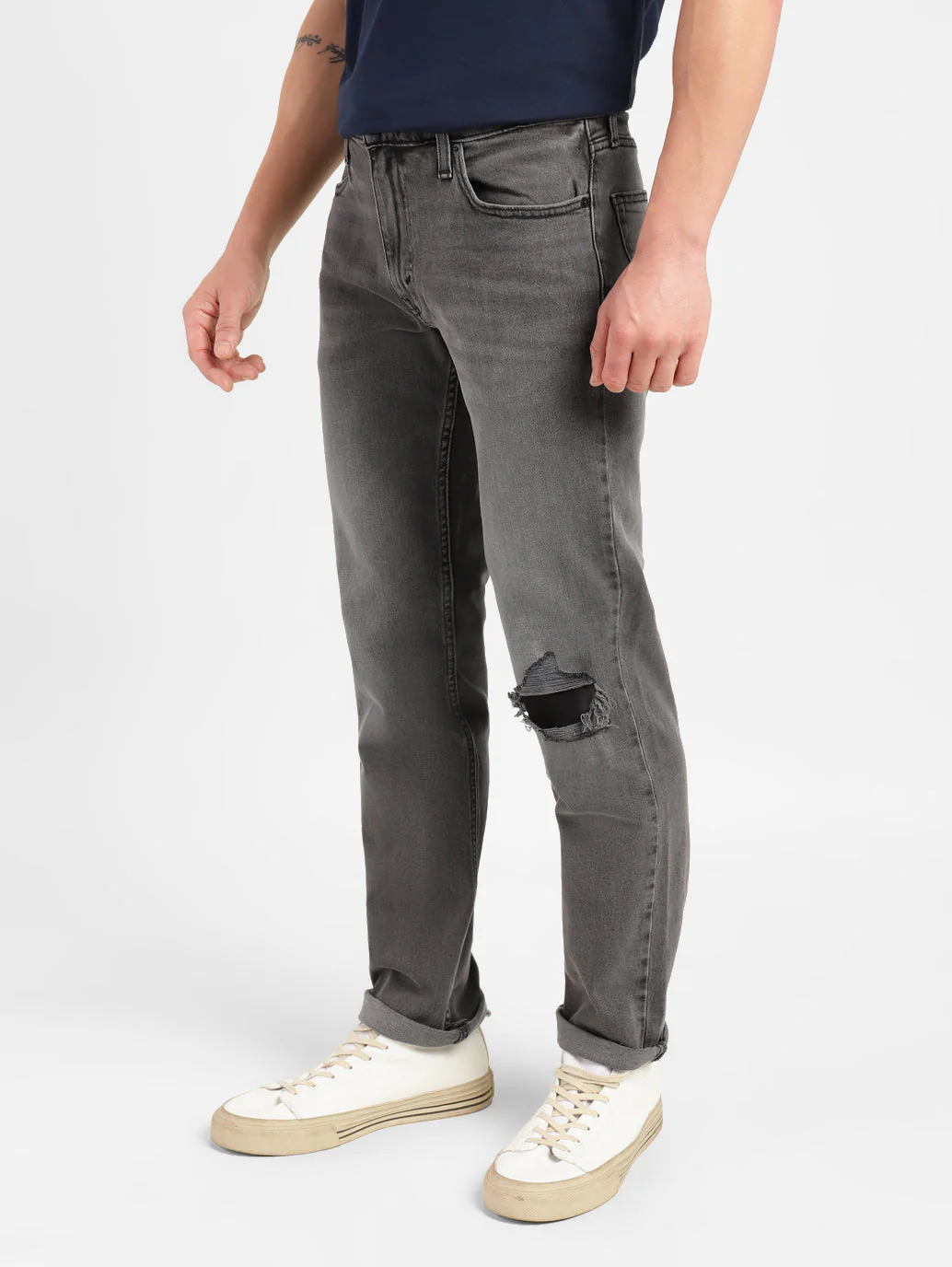 Men's 511 Grey Slim Fit Mid Rise Jeans - Image 5