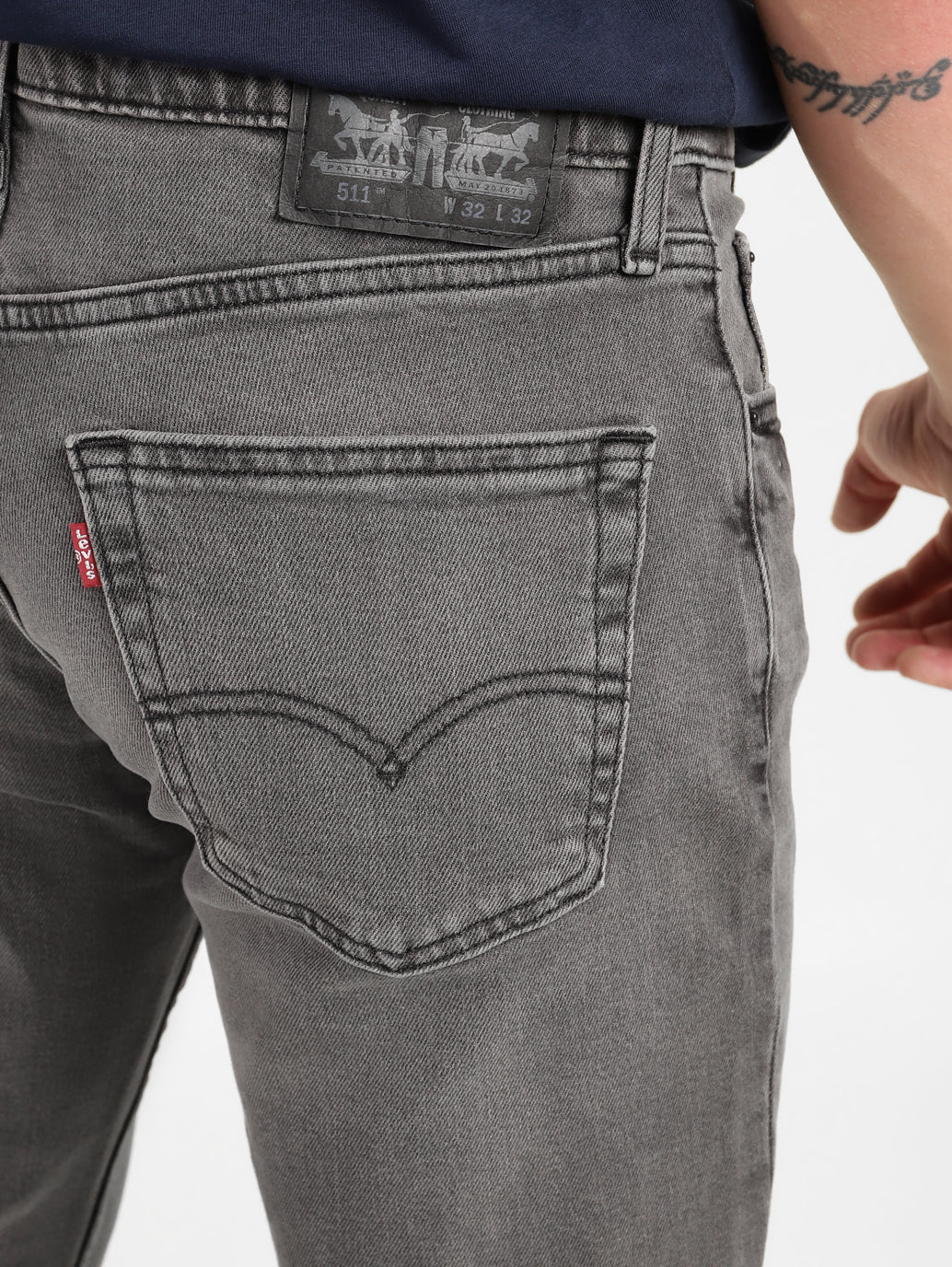 Men's 511 Grey Slim Fit Mid Rise Jeans - Image 7