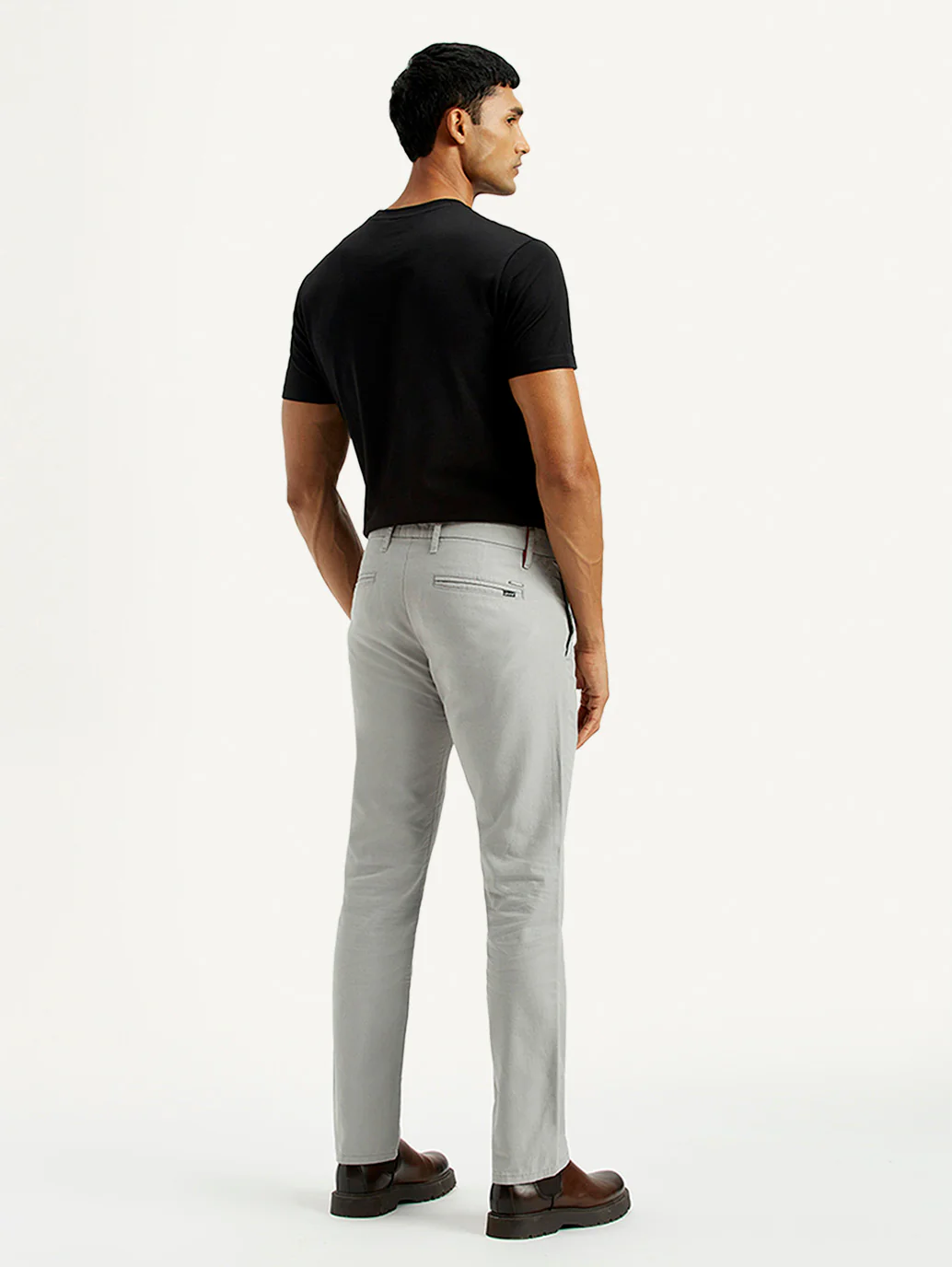 Men's Redloop 511 Grey Slim Fit Mid Rise Linen Chinos - Image 3