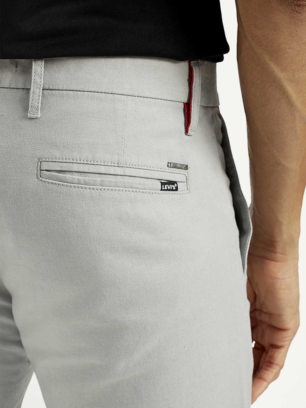 Men's Redloop 511 Grey Slim Fit Mid Rise Linen Chinos - Image 5