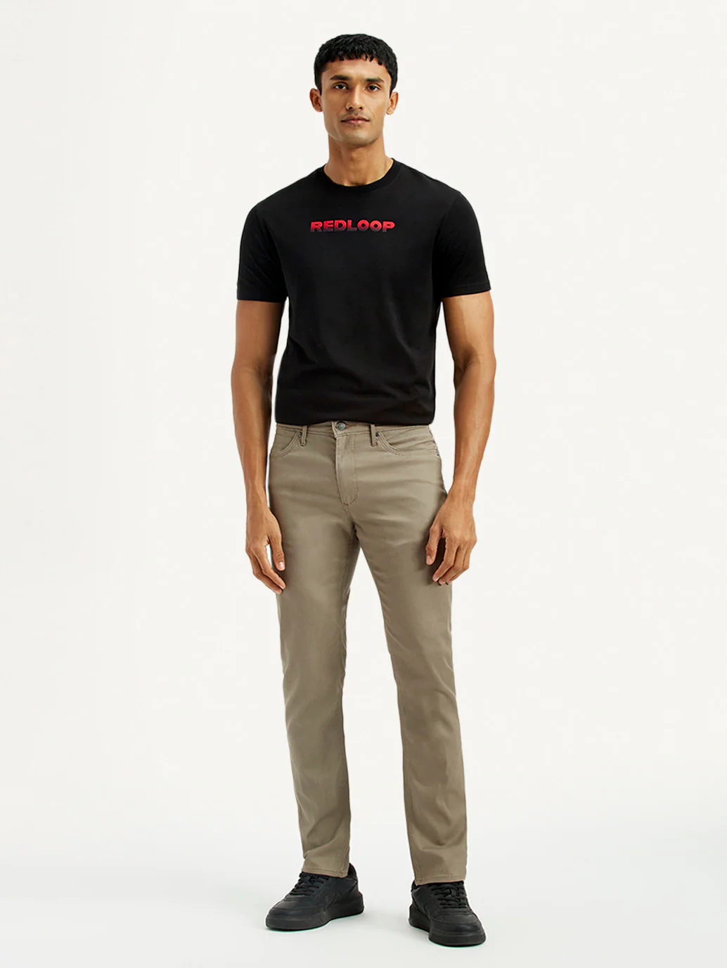 Men's Redloop 511 Beige Slim Fit Mid Rise Chinos