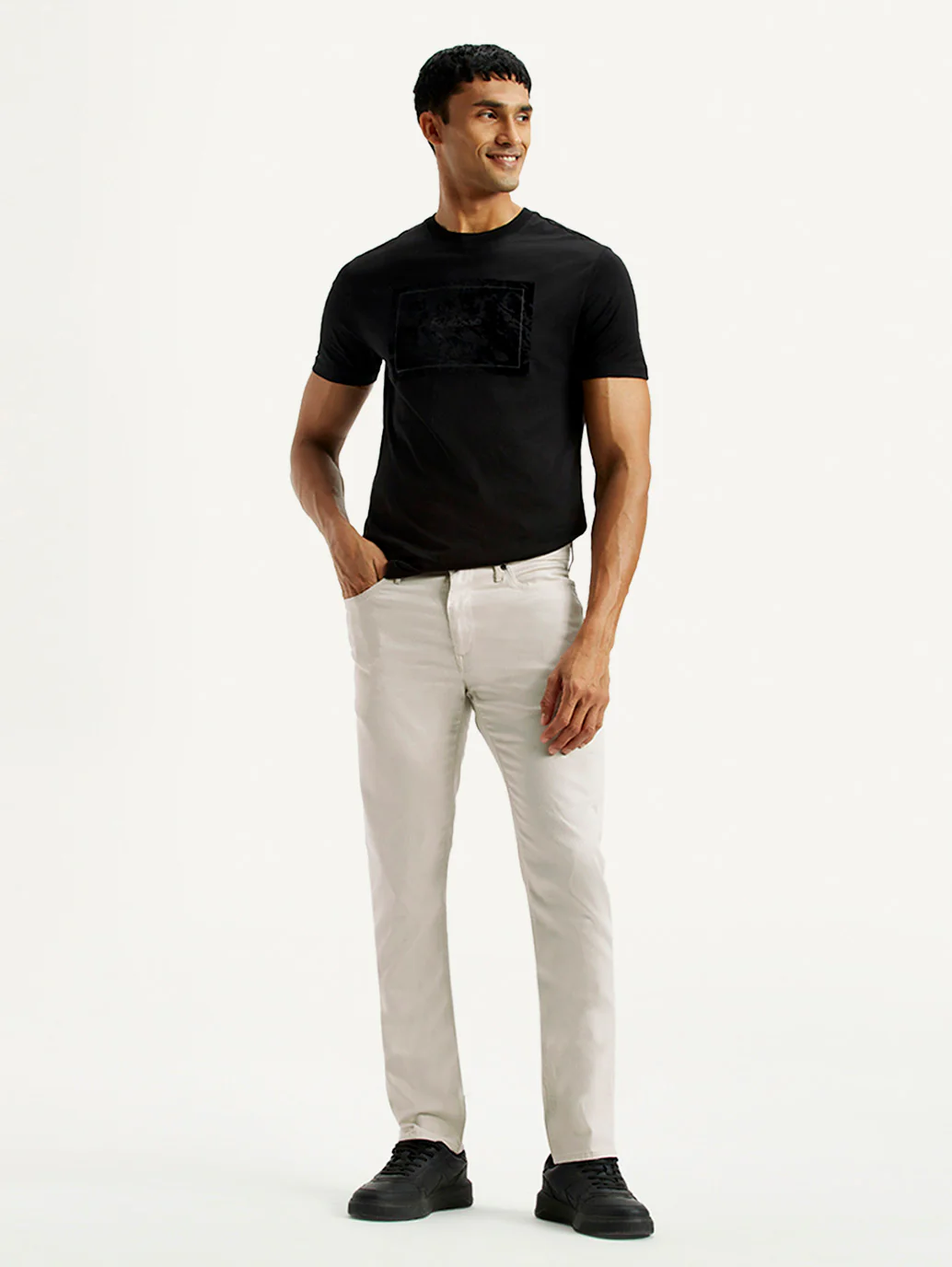 Men's Redloop 511 Off White Slim Fit Mid Rise Jeans - Image 3