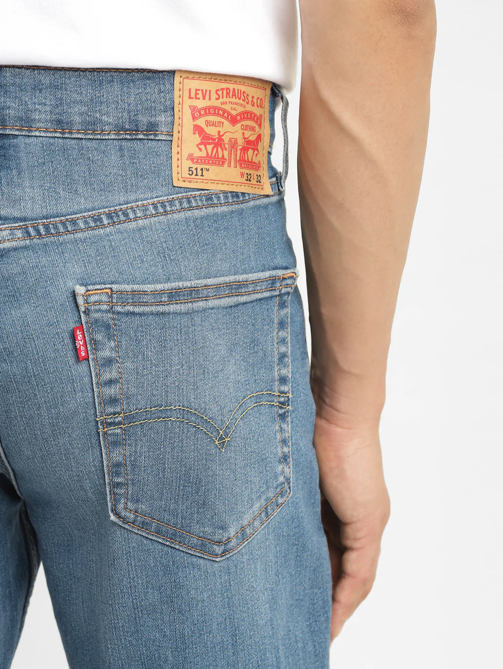 Men's 511 Blue Slim Fit Mid Rise Jeans - Image 6