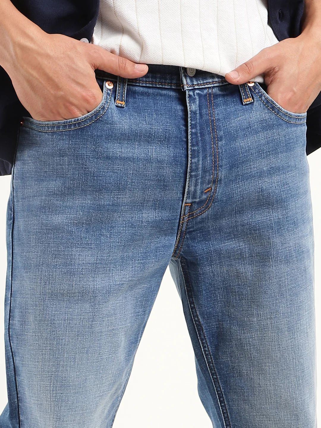 Men's 511 Blue Slim Fit Mid Rise Jeans - Image 5