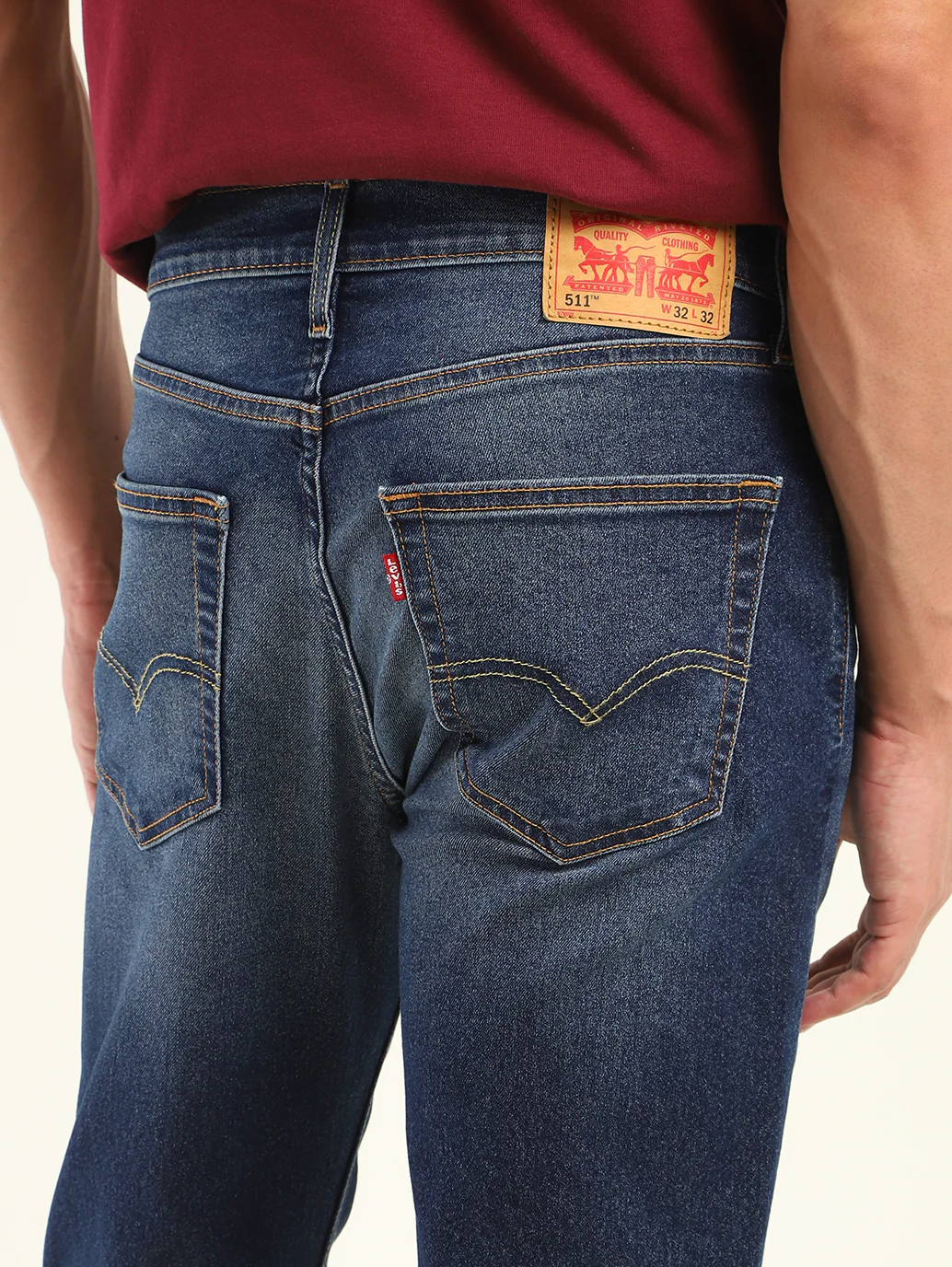 Men's 511 Blue Slim Fit Mid Rise Jeans - Image 6