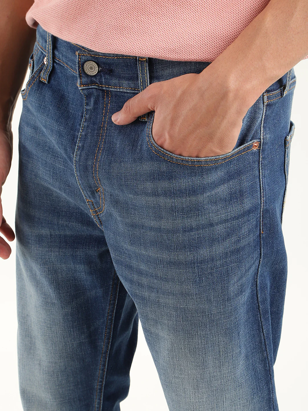 Men's 511 Blue Slim Fit Mid Rise Jeans - Image 5