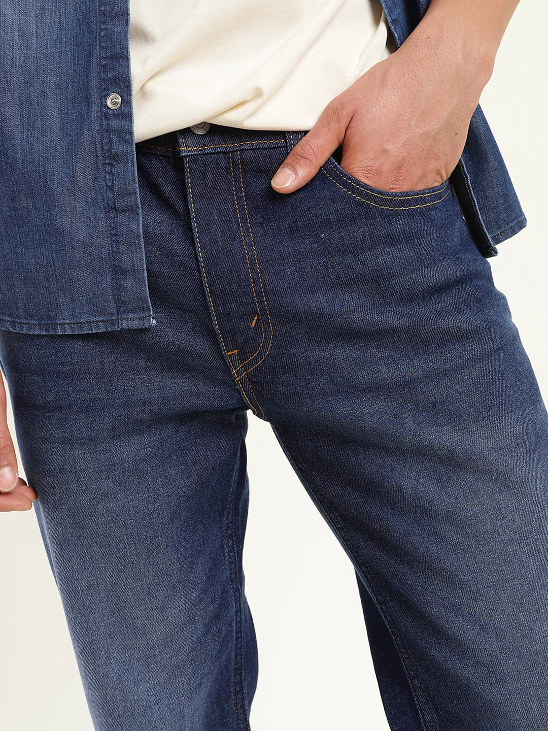 Men's 511 Blue Slim Fit Mid Rise Jeans - Image 3