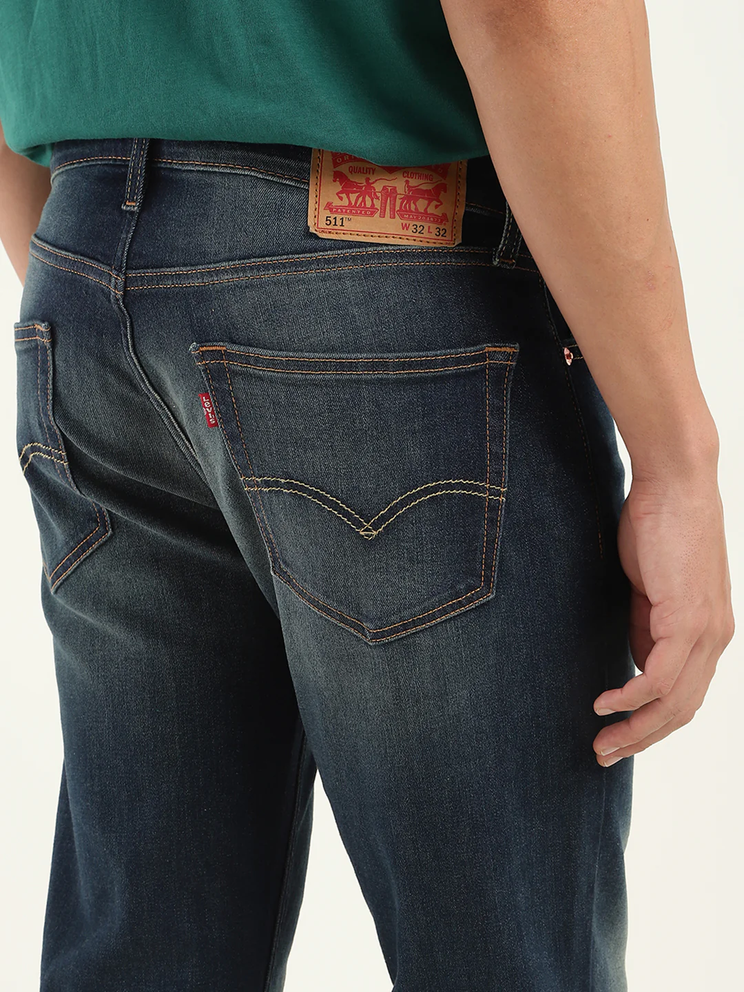 Men's 511 Blue Slim Fit Mid Rise Jeans - Image 2