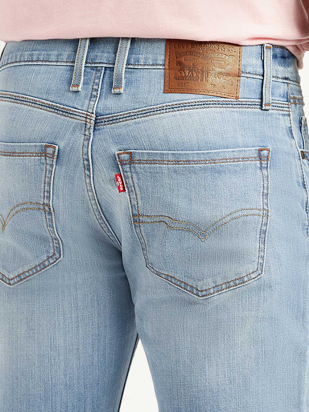 Men's 511 Light Blue Slim Fit Mid Rise Jeans - Image 5