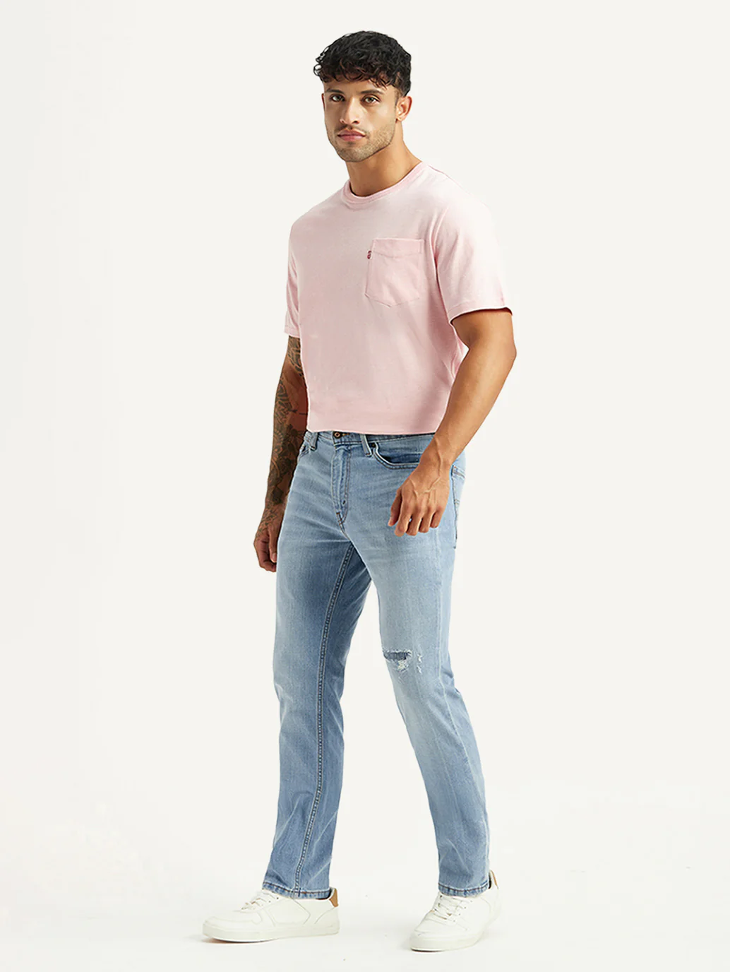 Men's 511 Light Blue Slim Fit Mid Rise Jeans - Image 6
