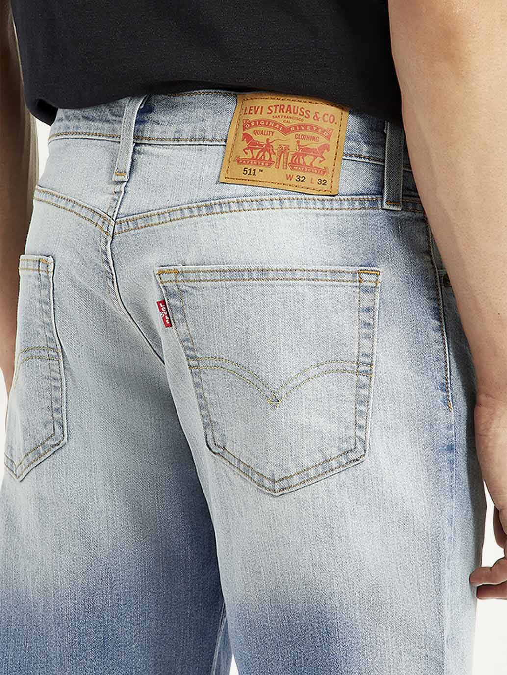 Men's 511 Light Blue Slim Fit Mid Rise Jeans - Image 6