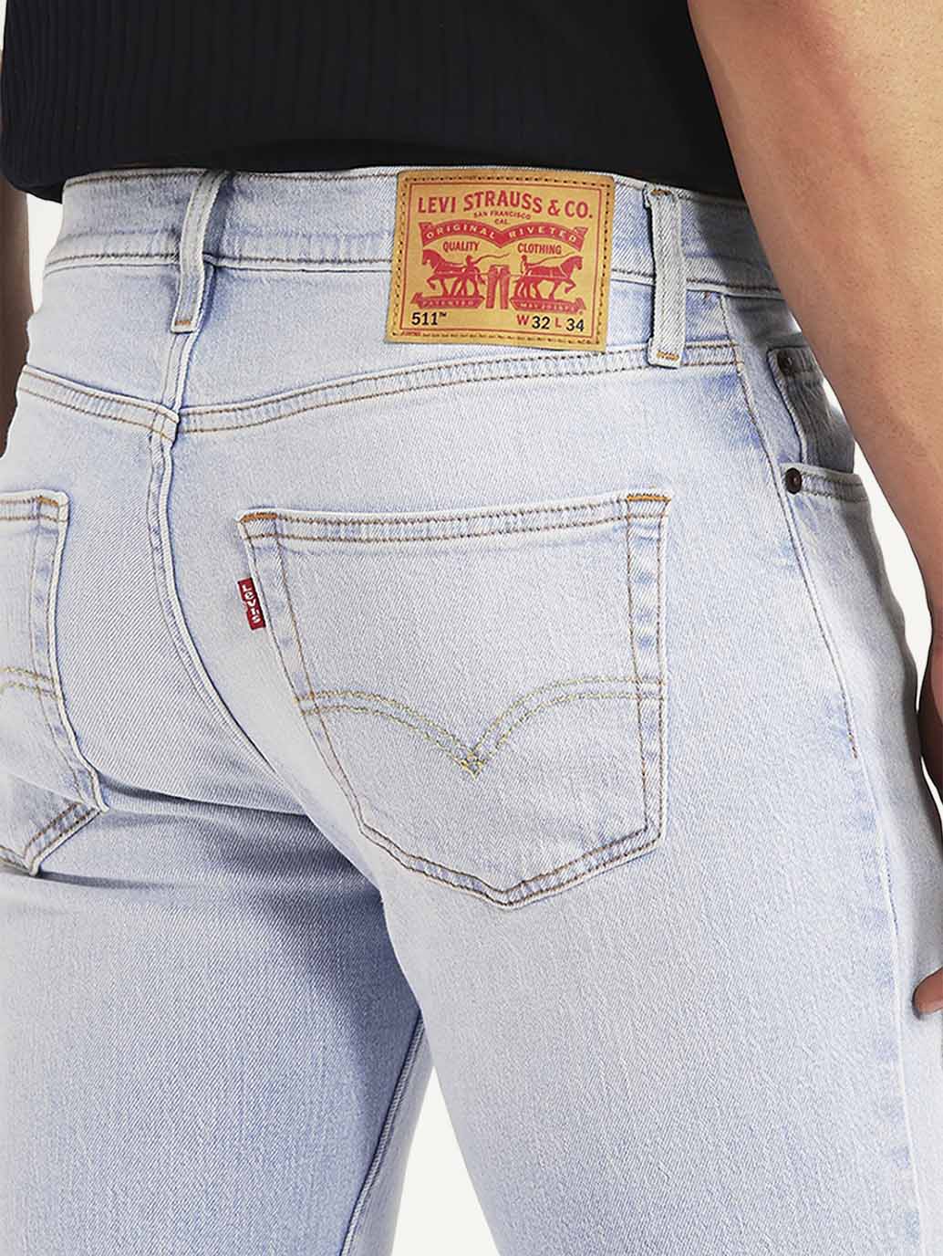 Men's 511 Light Blue Slim Fit Mid Rise Jeans - Image 6
