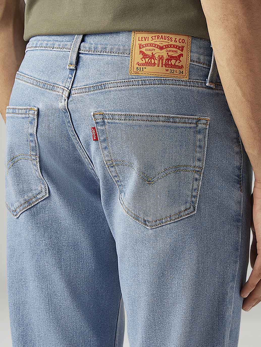 Men's 511 Light Blue Slim Fit Mid Rise Jeans - Image 5