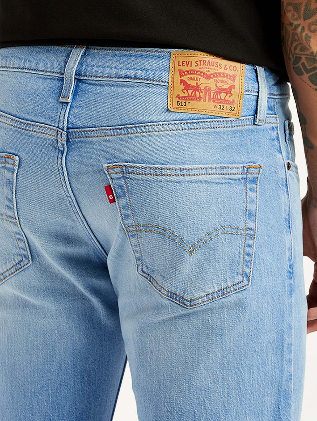 Men's 511 Light Blue Slim Fit Mid Rise Jeans - Image 5
