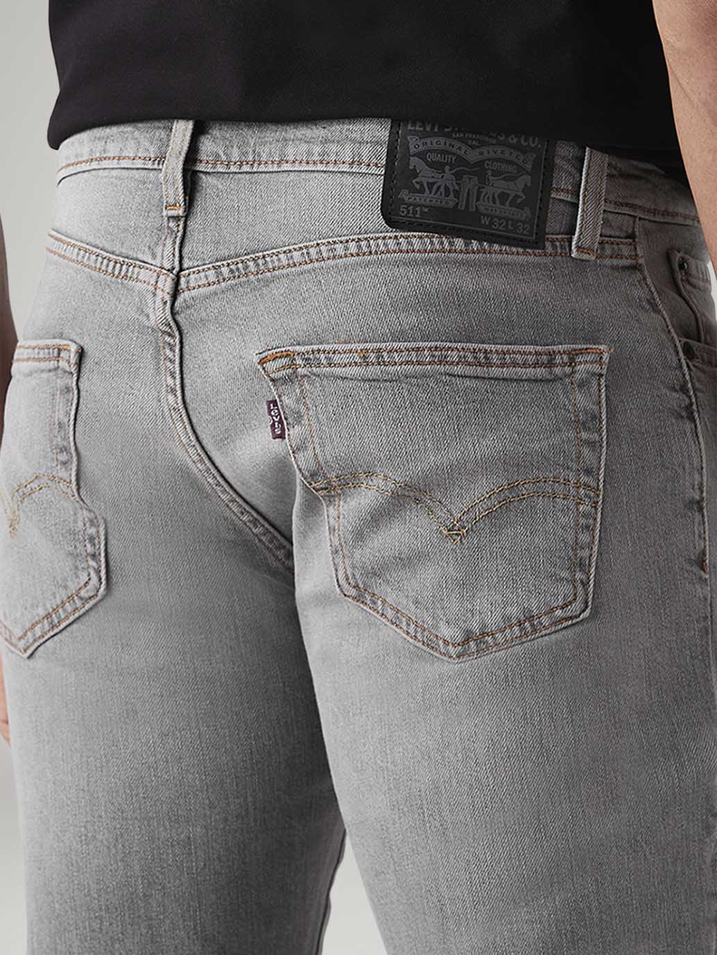 Men's 511 Light Grey Slim Fit Mid Rise Commuter Jeans - Image 6