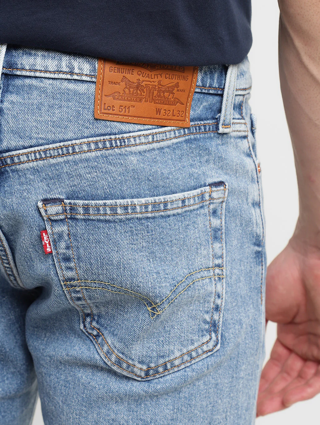 Men's 511 Blue Slim Fit Mid Rise Jeans - Image 6