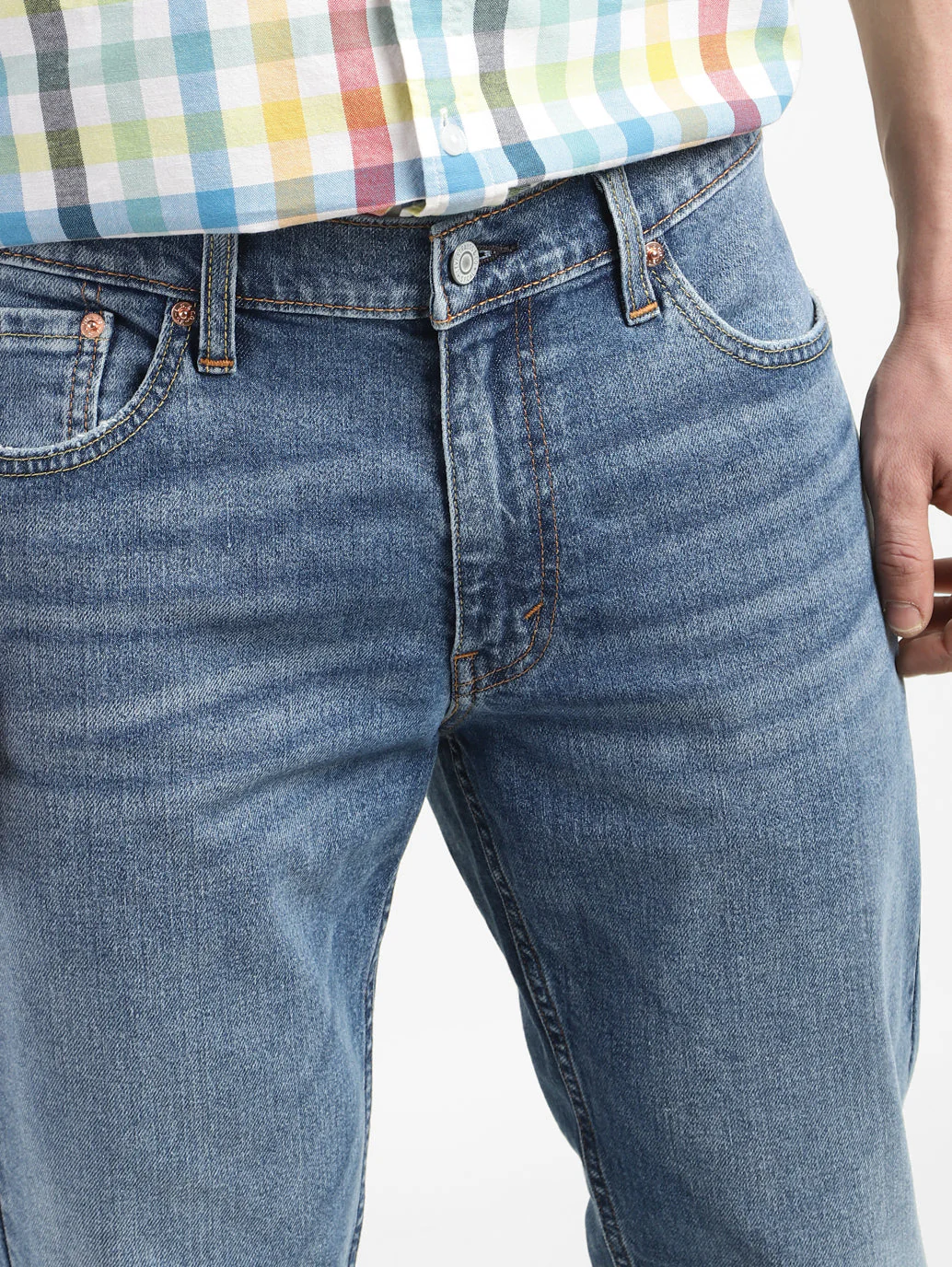Men's 511 Blue Slim Fit Mid Rise Jeans - Image 6