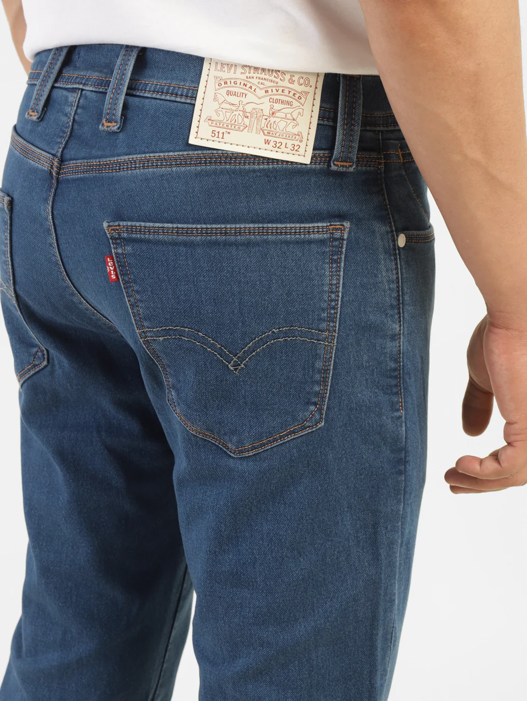 Men's 511 Blue Slim Fit Mid Rise Jeans - Image 8