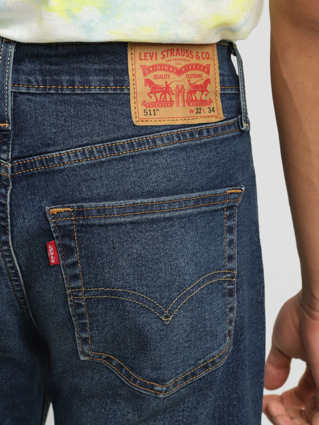 Men's 511 Blue Slim Fit Mid Rise Jeans - Image 7