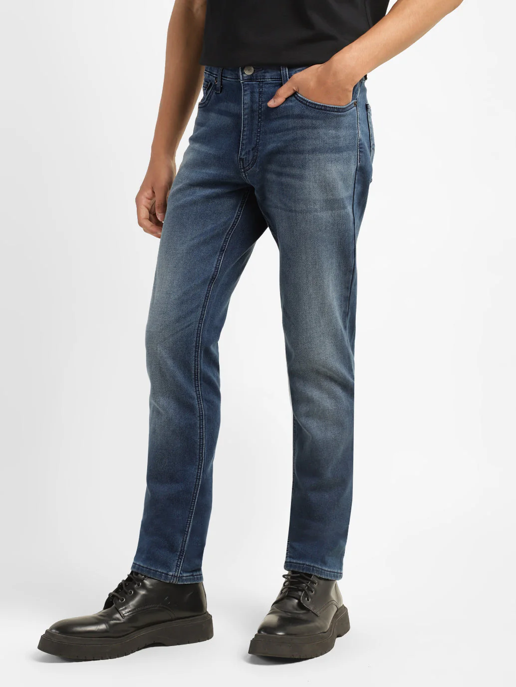 Men's 511 Blue Slim Fit Mid Rise Jeans - Image 5