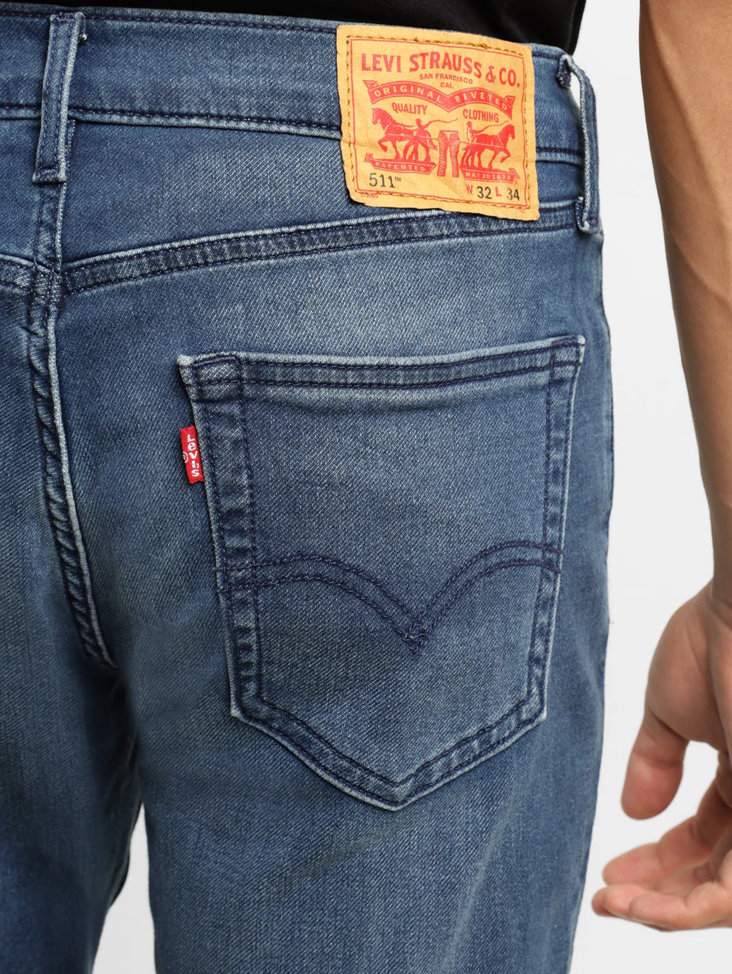 Men's 511 Blue Slim Fit Mid Rise Jeans - Image 7