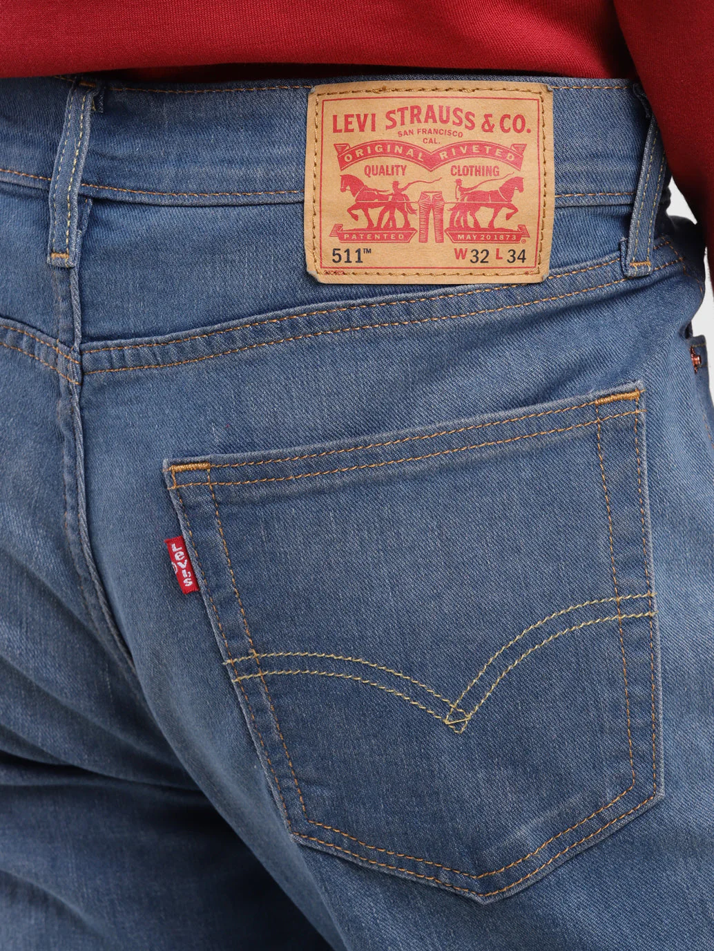 Men's 511 Blue Slim Fit Mid Rise Jeans - Image 7