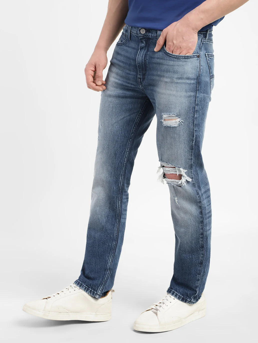 Men's 511 Blue Slim Fit Mid Rise Jeans - Image 5