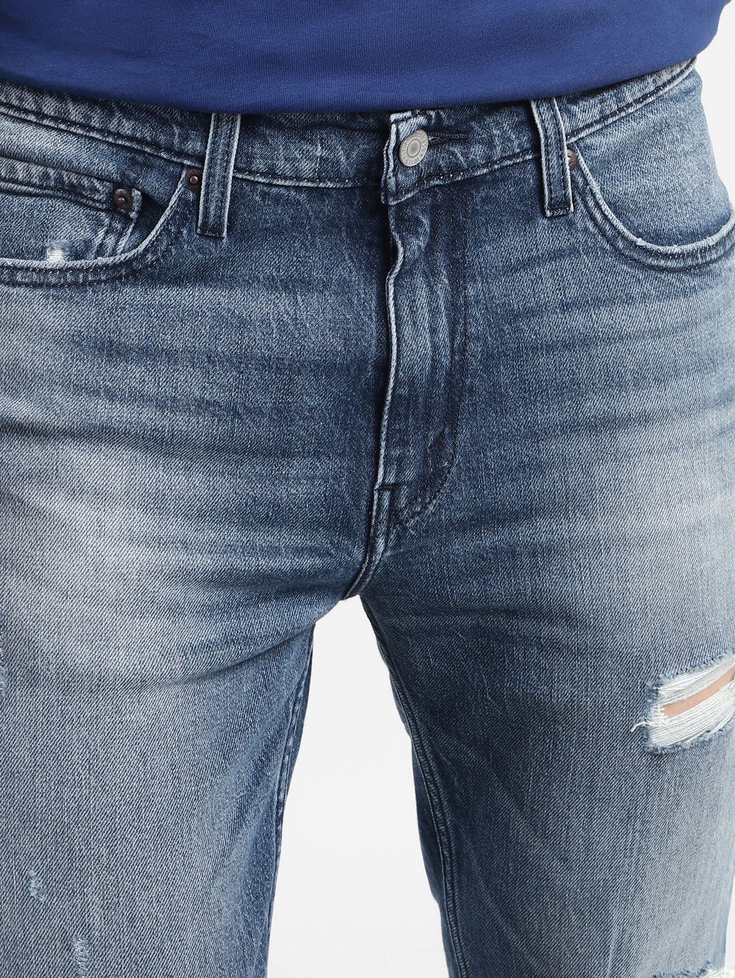 Men's 511 Blue Slim Fit Mid Rise Jeans - Image 6