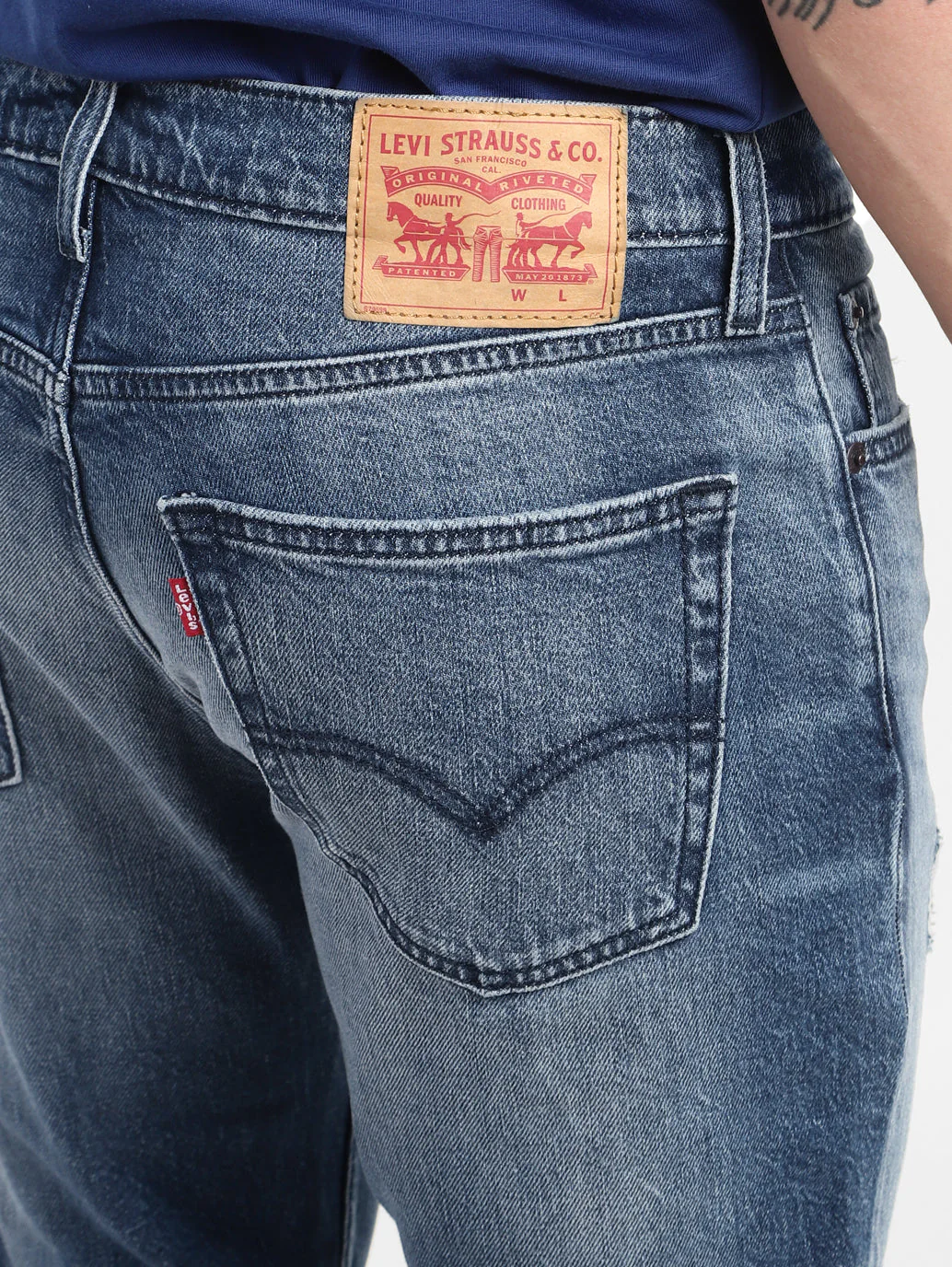 Men's 511 Blue Slim Fit Mid Rise Jeans - Image 7