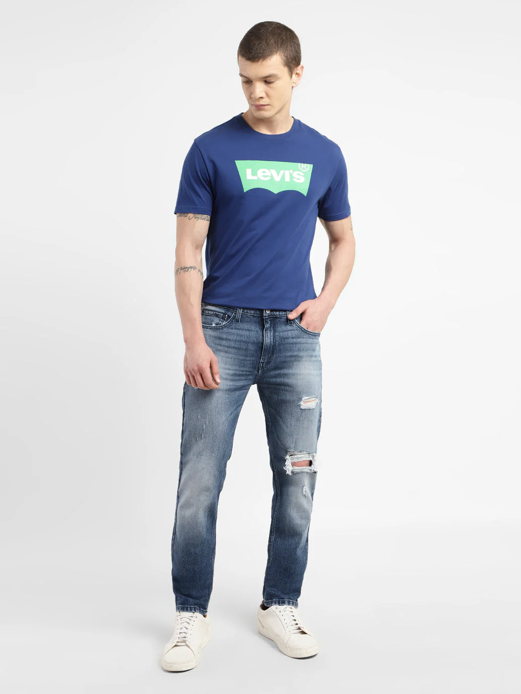 Men's 511 Blue Slim Fit Mid Rise Jeans - Image 8