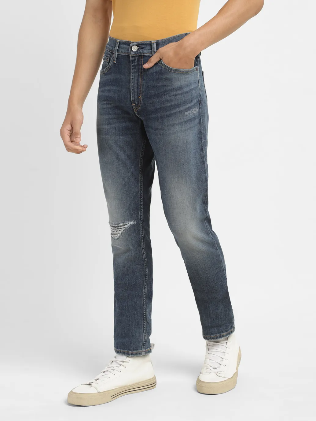 Men's 511 Blue Slim Fit Mid Rise Jeans - Image 5