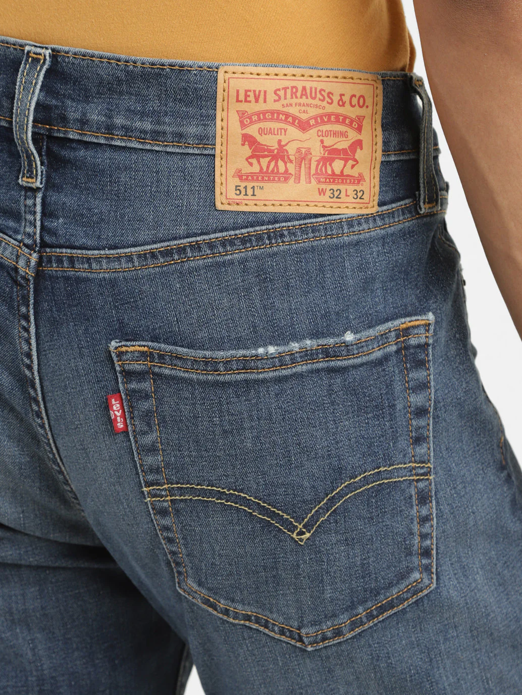 Men's 511 Blue Slim Fit Mid Rise Jeans - Image 6