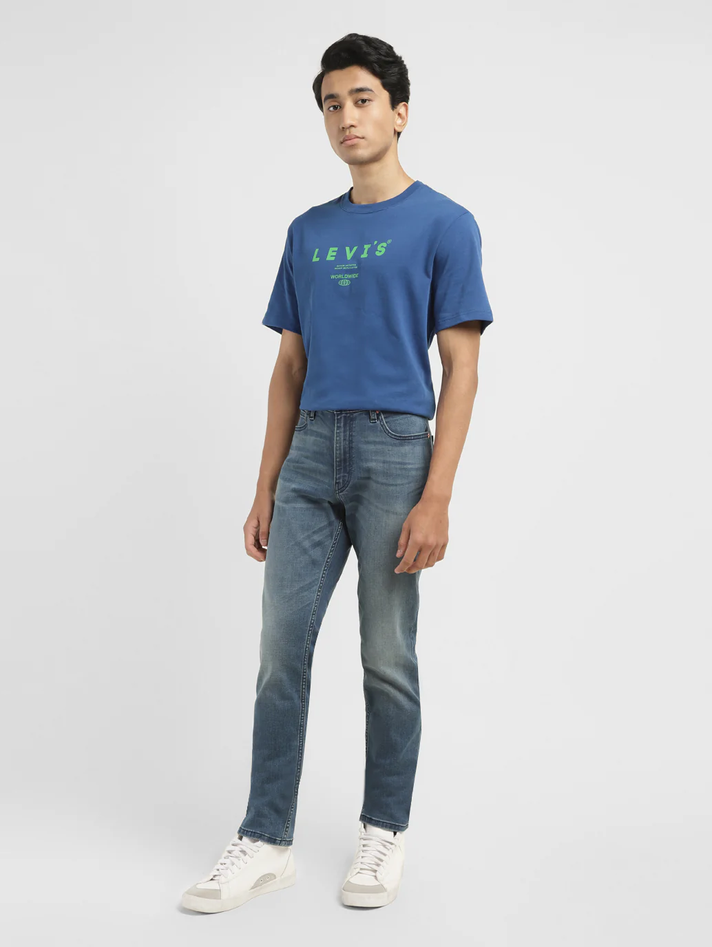 Men's 511 Blue Slim Fit Mid Rise Jeans - Image 8