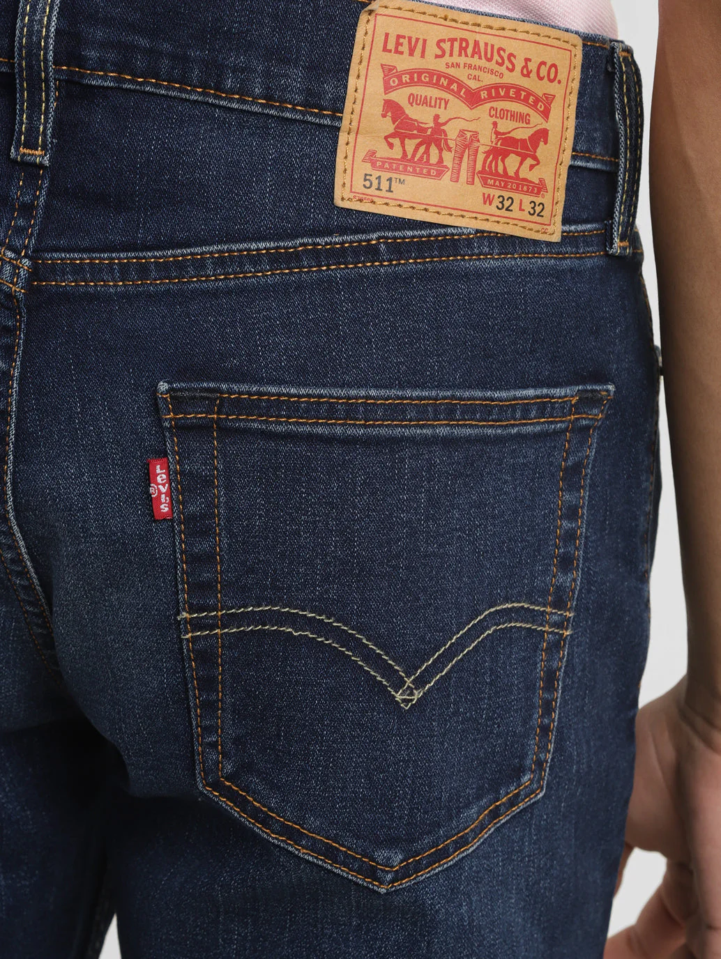 Men's 511 Blue Slim Fit Mid Rise Jeans - Image 6