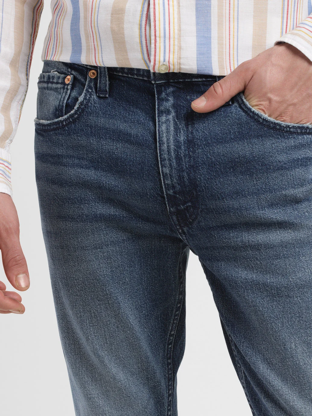 Men's 511 Blue Slim Fit Mid Rise Jeans - Image 7
